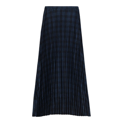 Plaid Accordion Pleated Midi Skirt