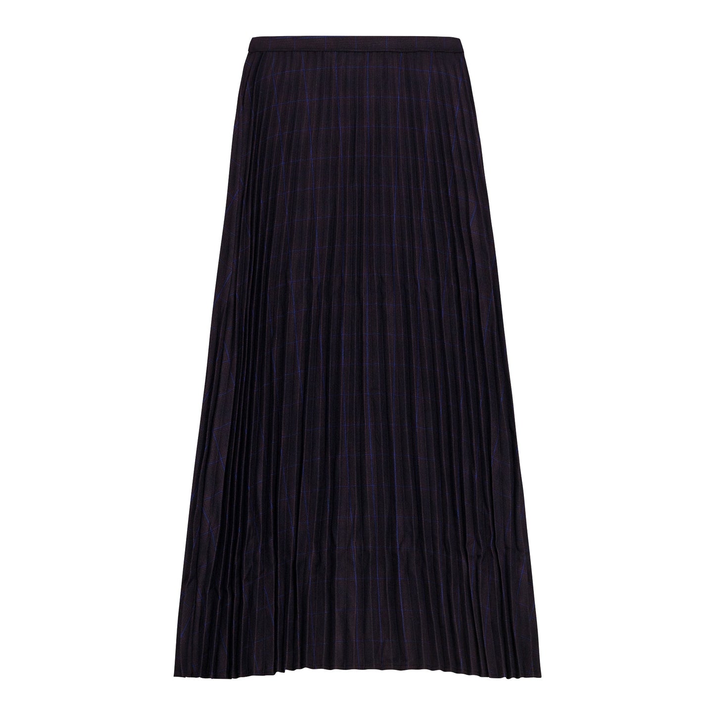 Plaid Accordion Pleated Midi Skirt