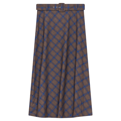Plaid Belted Skirt
