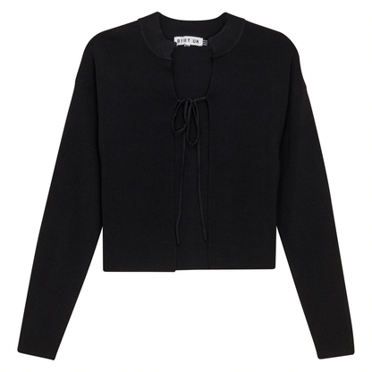 Rib Knit Cropped Tie Bolero