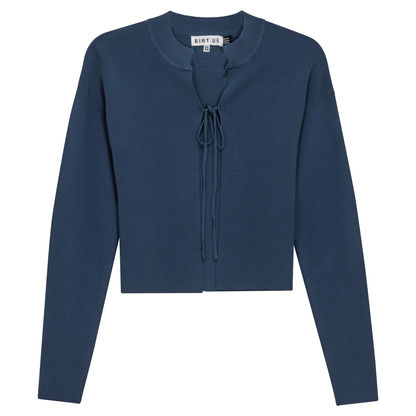 Rib Knit Cropped Tie Bolero