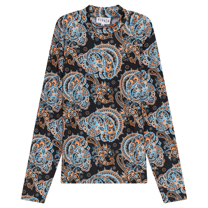 Printed Ity Mock Neck Top