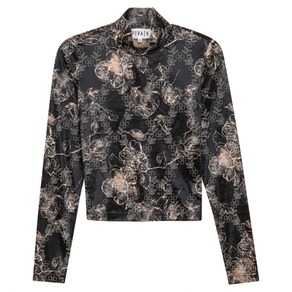 Flocked Velour Dolman Top