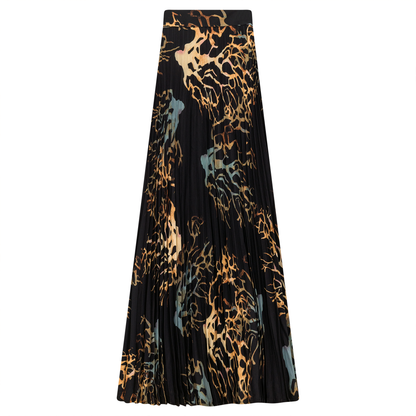 Printed Chiffon Accordian Pleated Midi Skirt