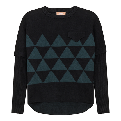 High Low Knit 2 Tone Sweater