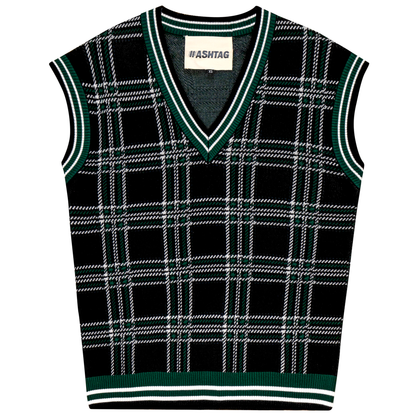 Plaid Knit Vest