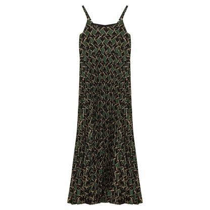 Accordian Pleated Midi Jumper