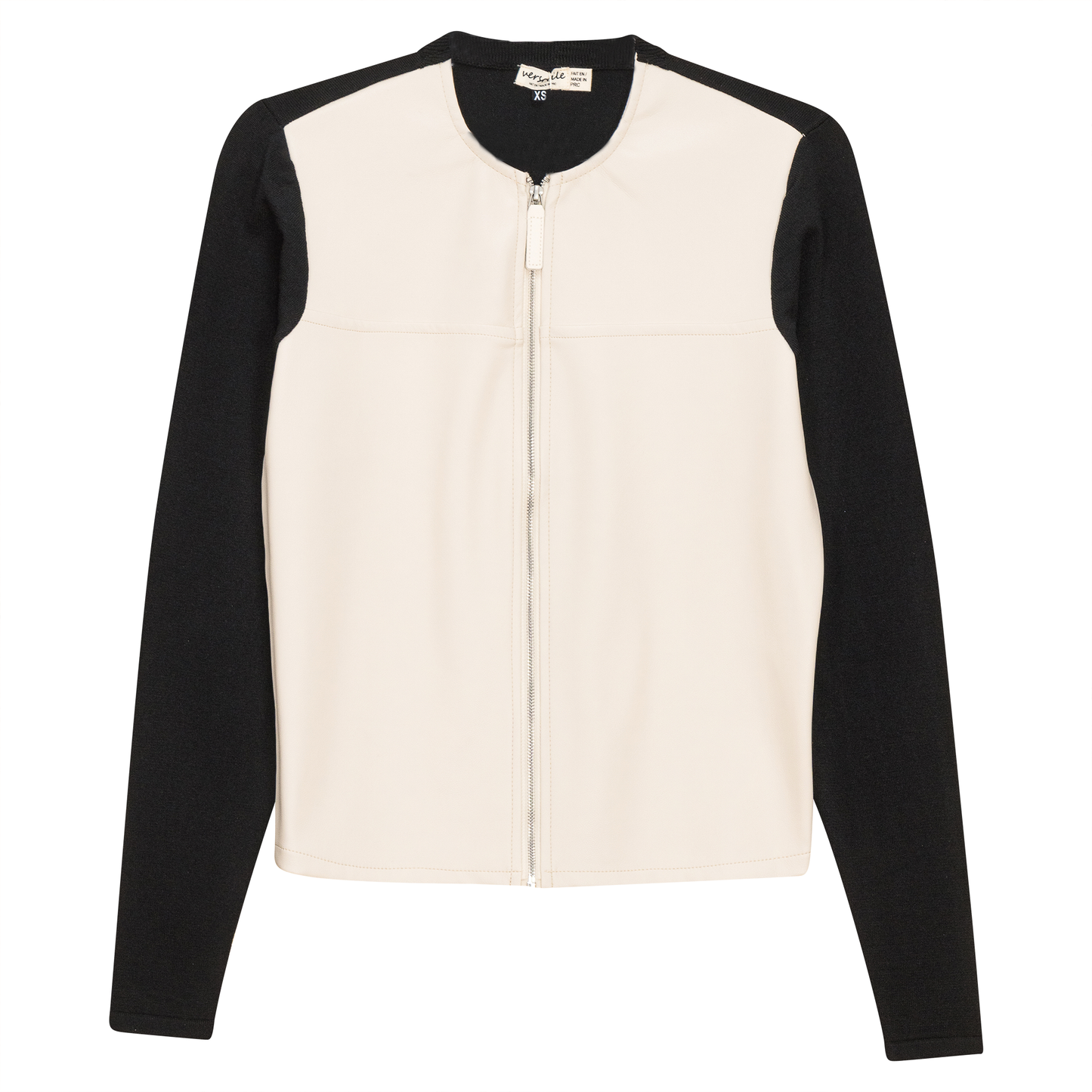 Leather Knit Combo Jacket