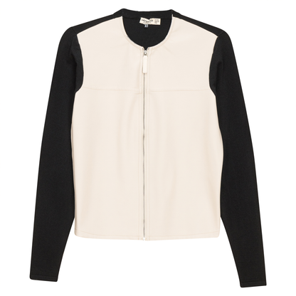 Leather Knit Combo Jacket