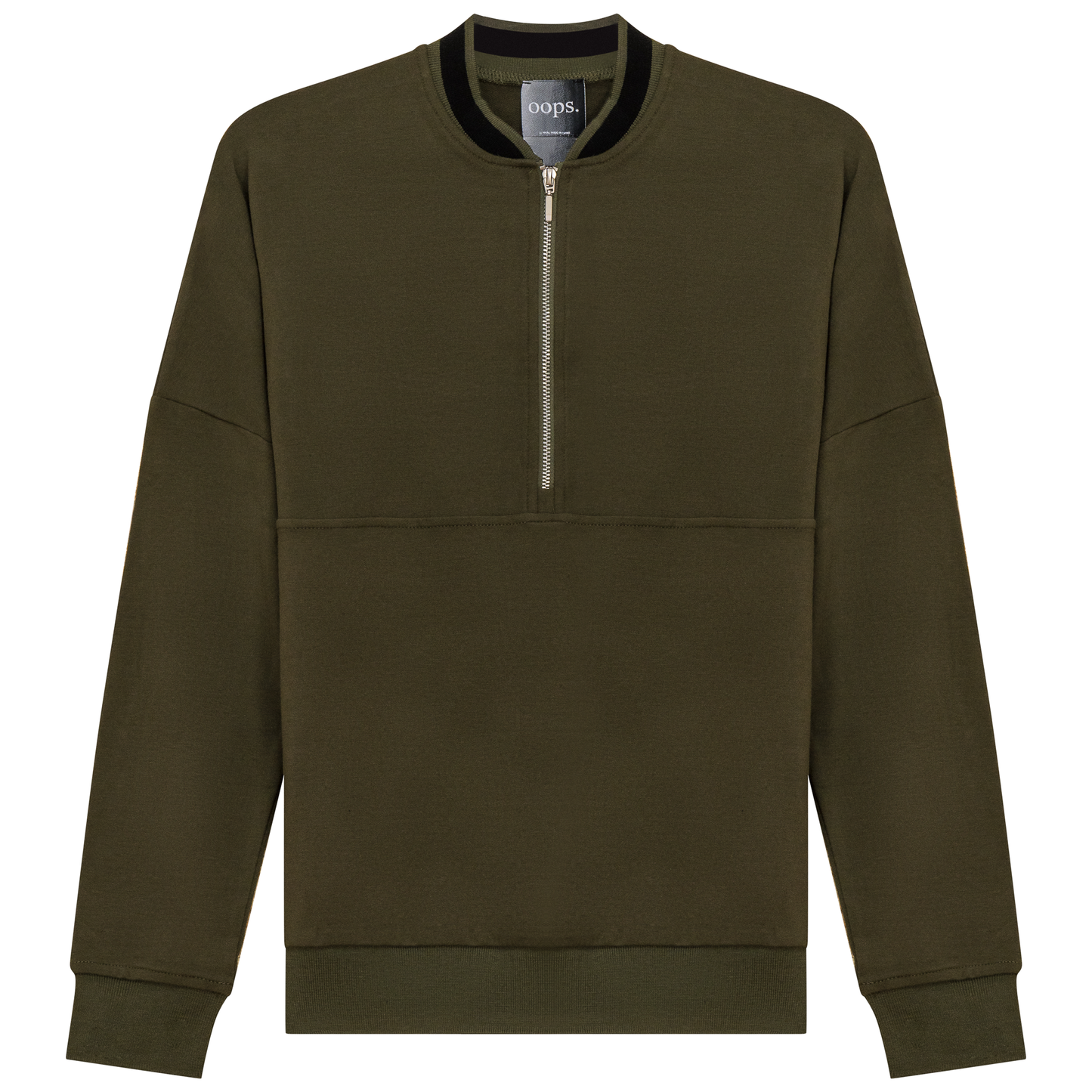 Zip Sweater with 2 Tone Neck