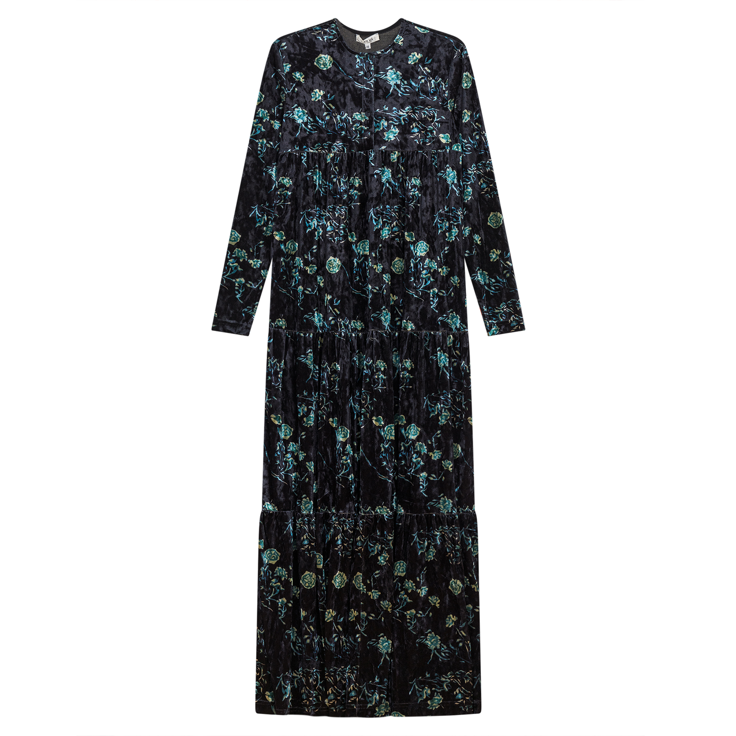 Printed Velour Maxi Dress
