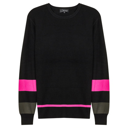 Zipper Side Color Contrast Knit Sweater