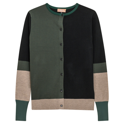 Contrast Knit Cardigan