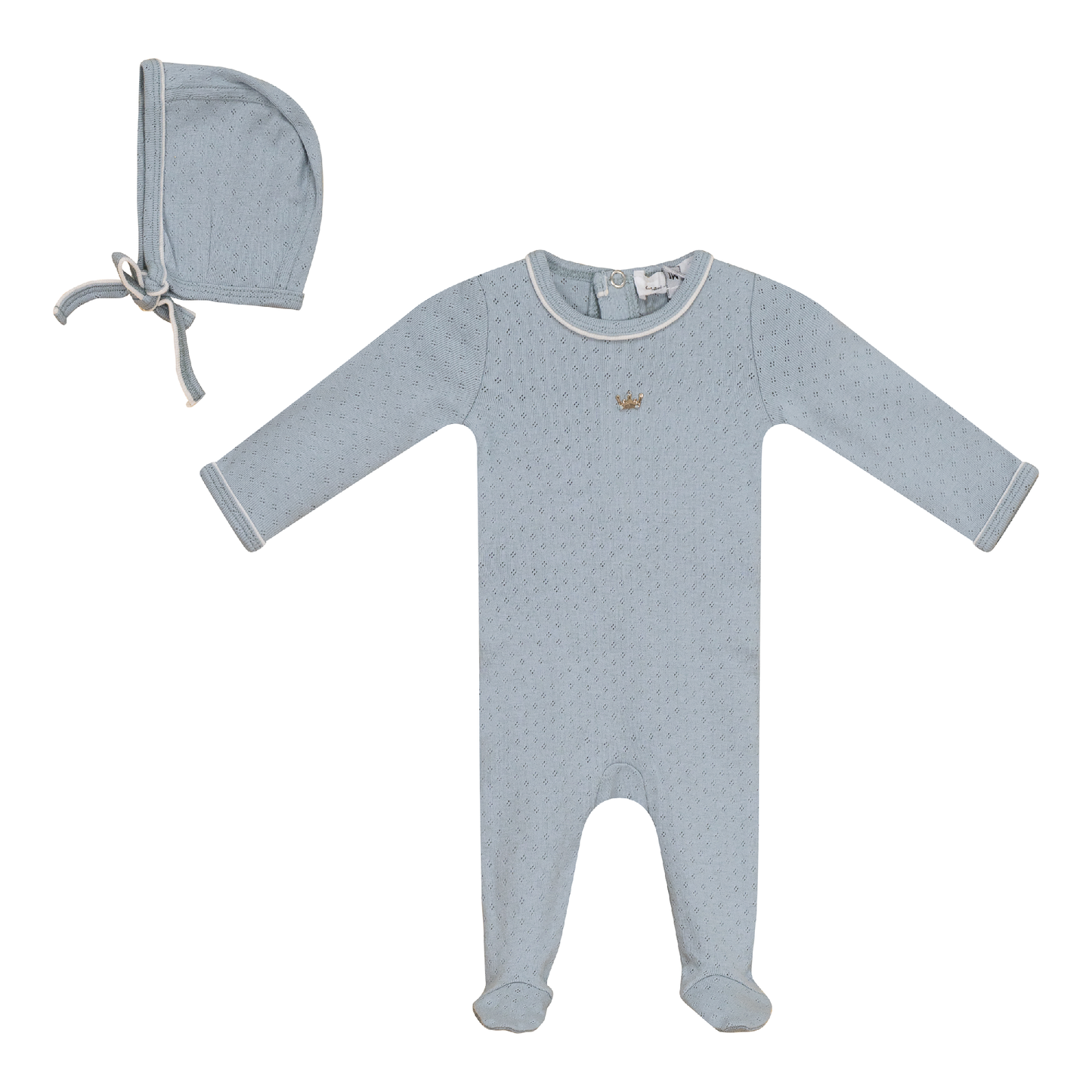 Pointelle Knit Onesie with Bonnet