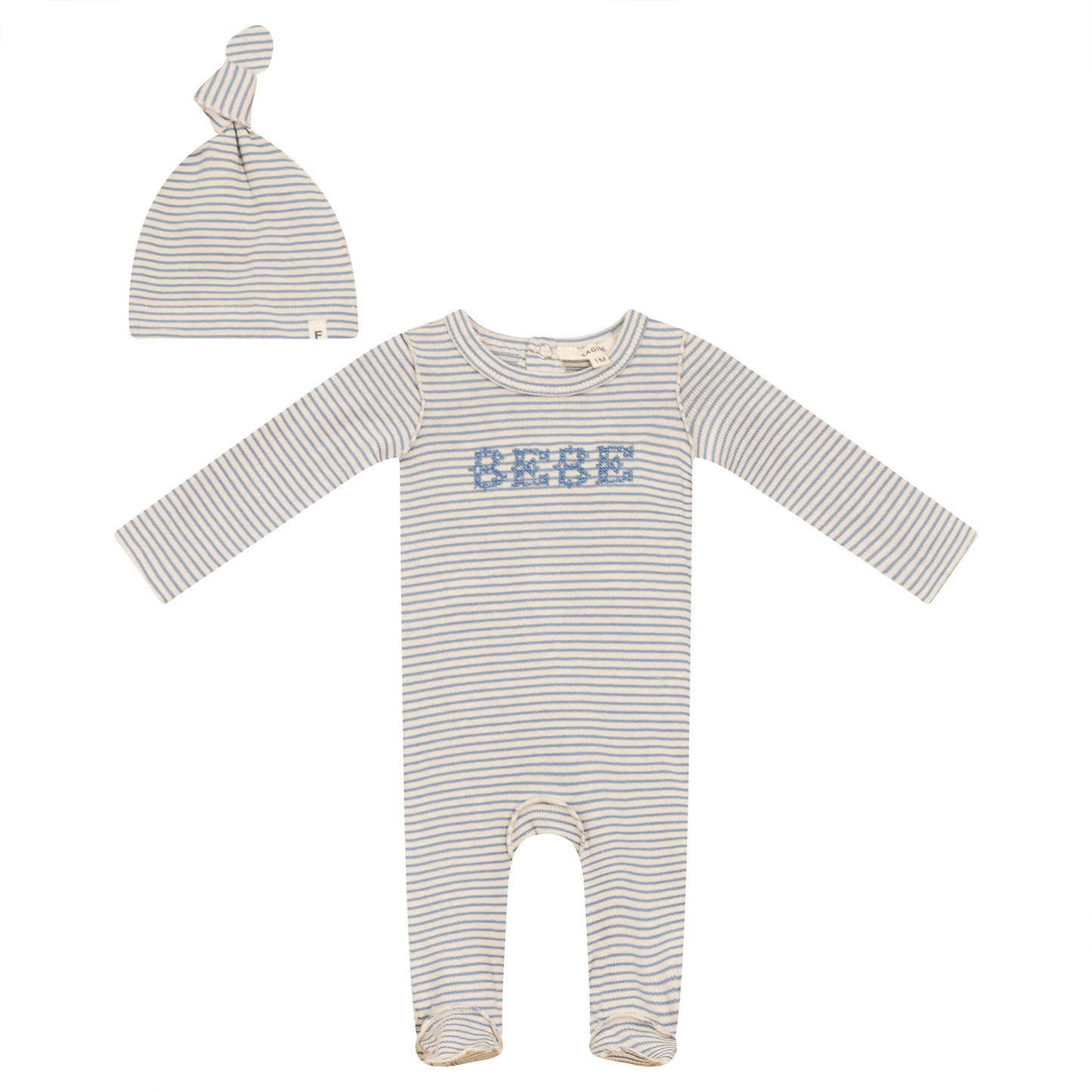 Stripe Stretch Knit Onesie with Hat