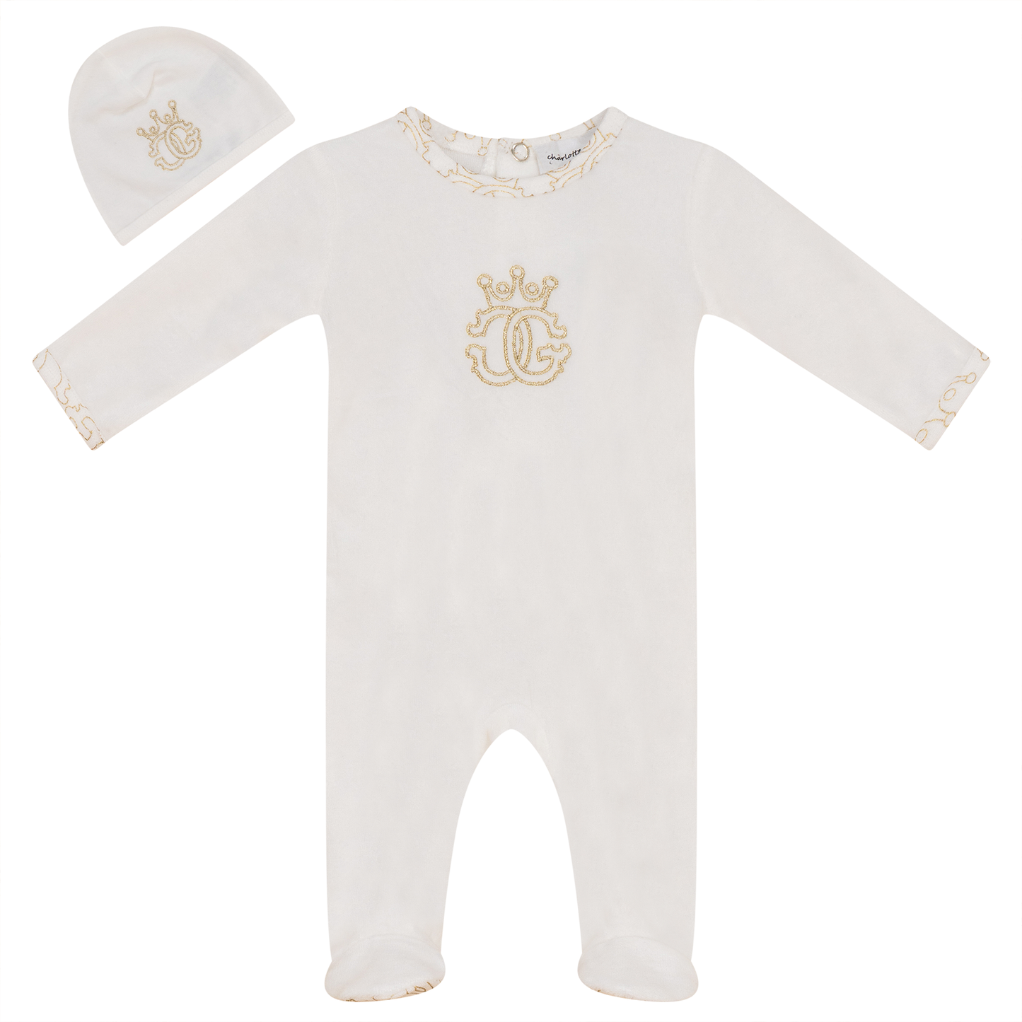 Crest Cotton Velour Onesie Set