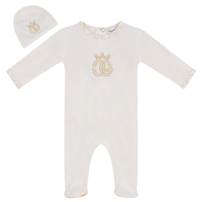 Crest Cotton Velour Onesie Set