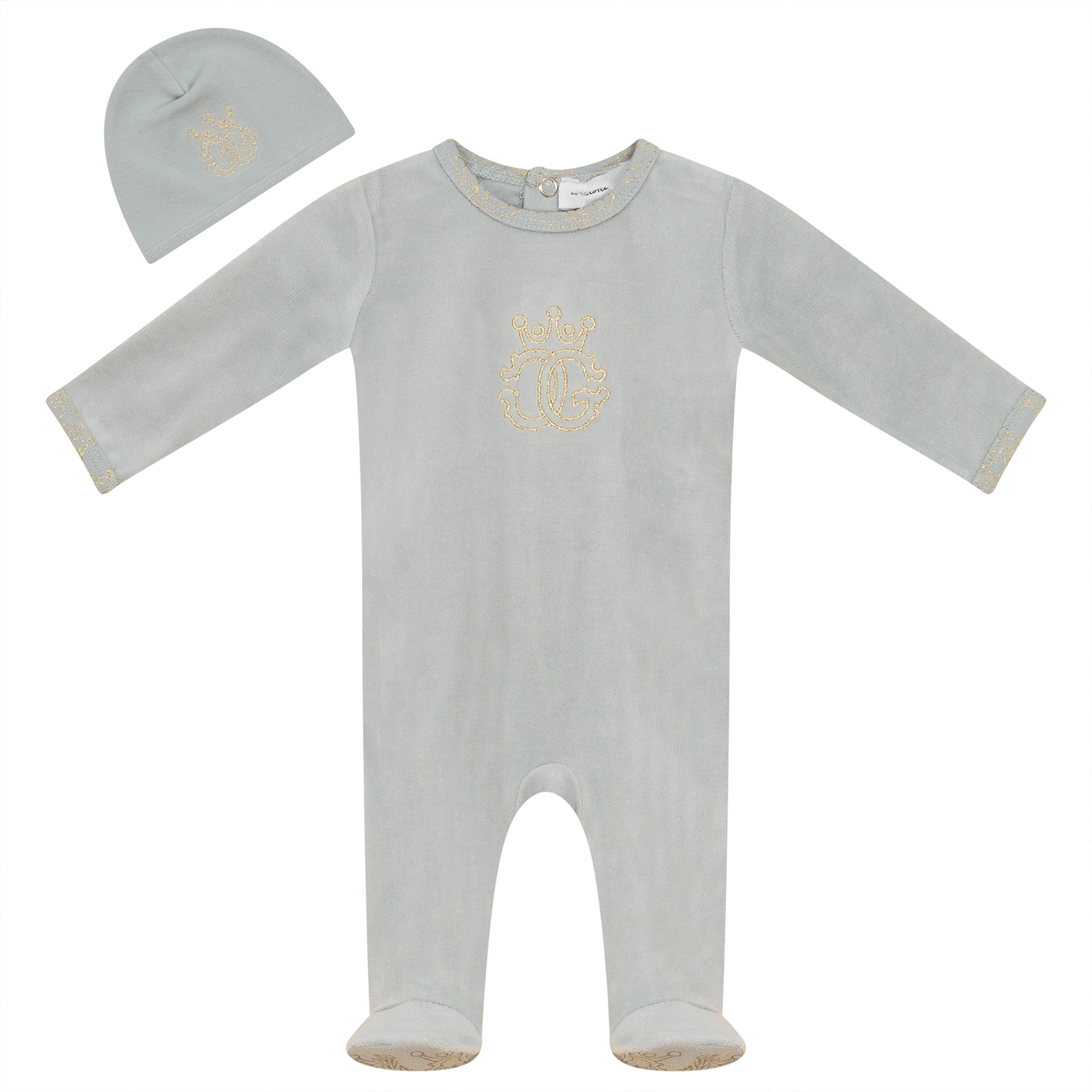 Crest Cotton Velour Onesie Set