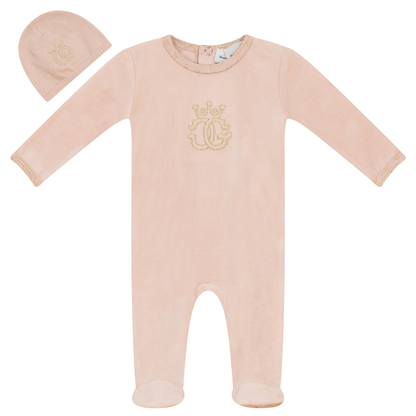 Crest Cotton Velour Onesie Set