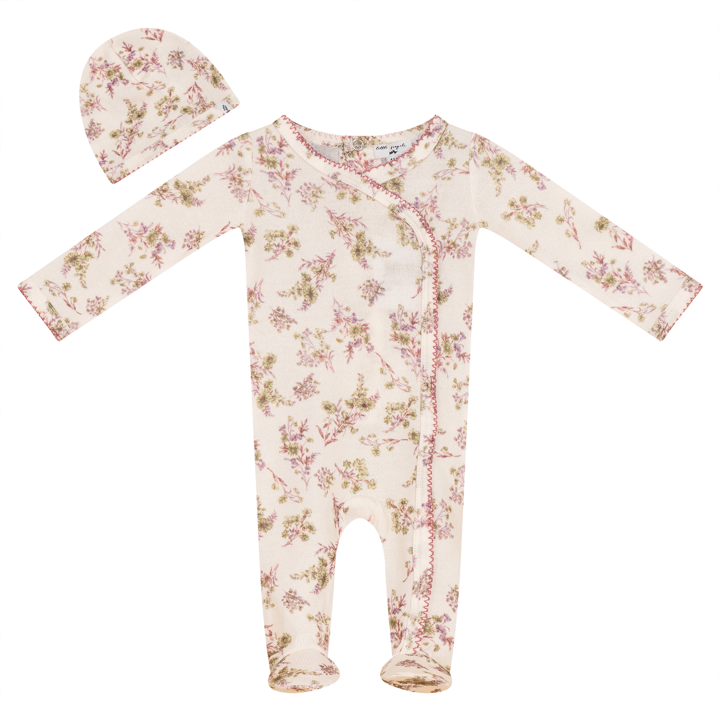 Flower Print Knit Onesie set