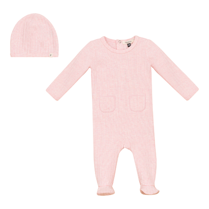 Stripe Stretch Knit  Onesie Set with Pockets