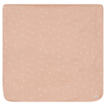 Leaf Print Ribbed Blanket