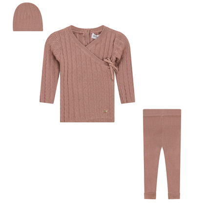 Textured Rib Knit 3Pc Set