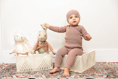 Textured Rib Knit 3Pc Set
