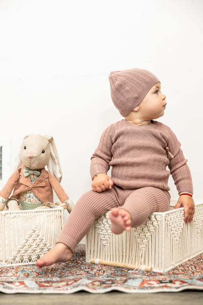 Textured Rib Knit 3Pc Set
