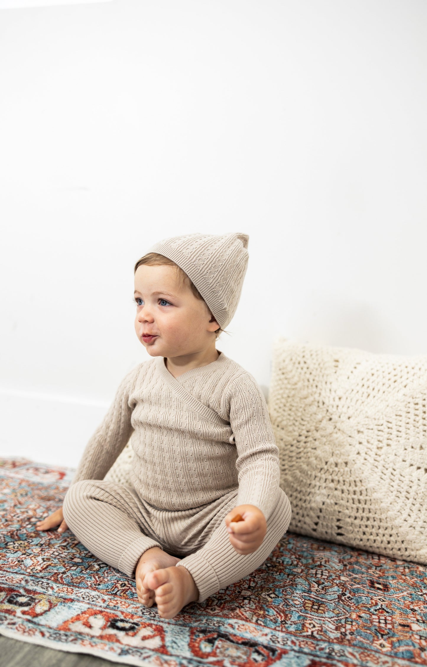 Textured Rib Knit 3Pc Set