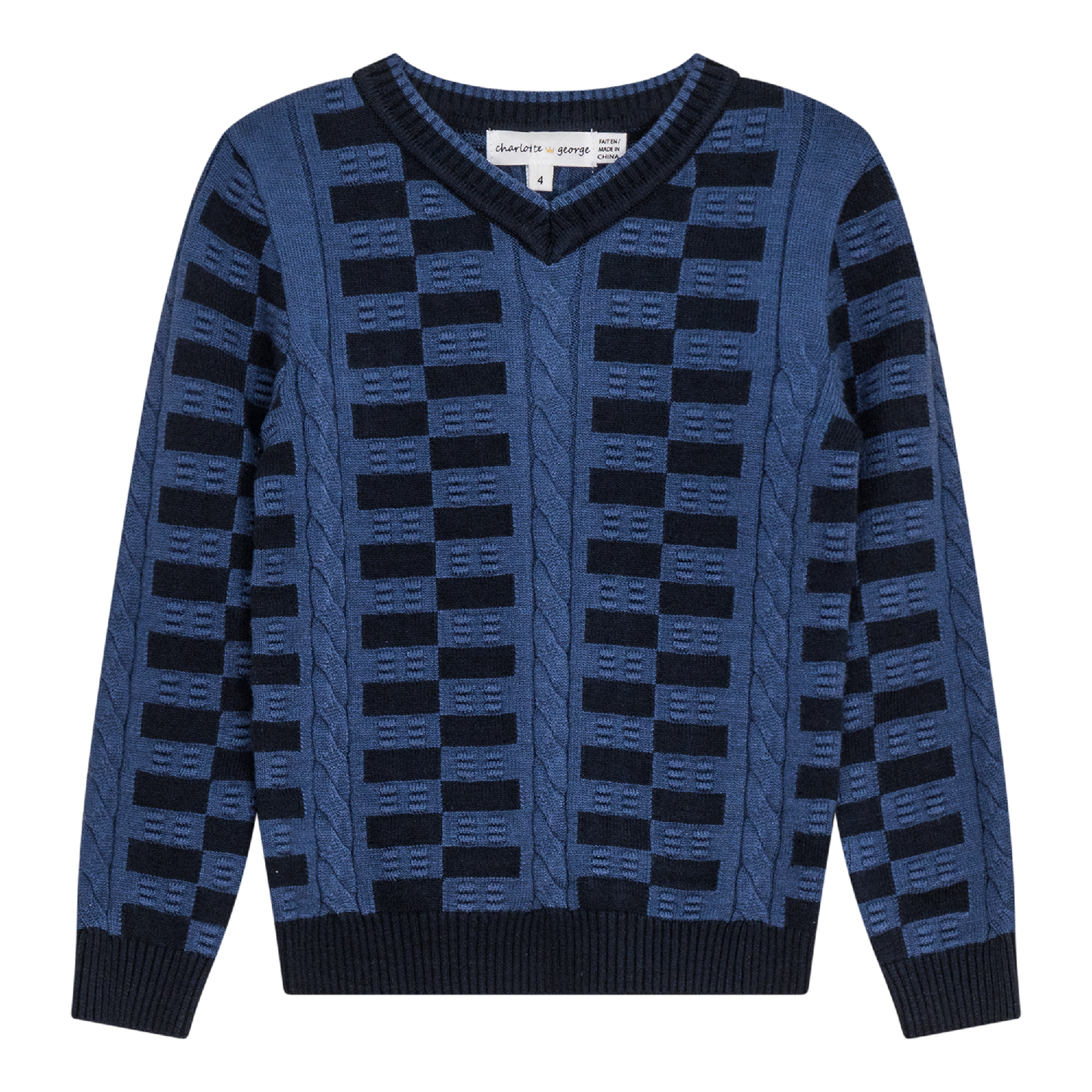 Textured KNit V-Neck Sweater