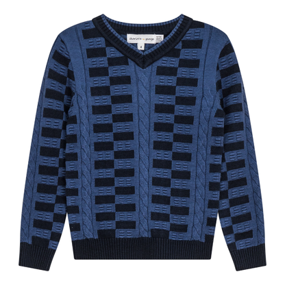 Textured KNit V-Neck Sweater