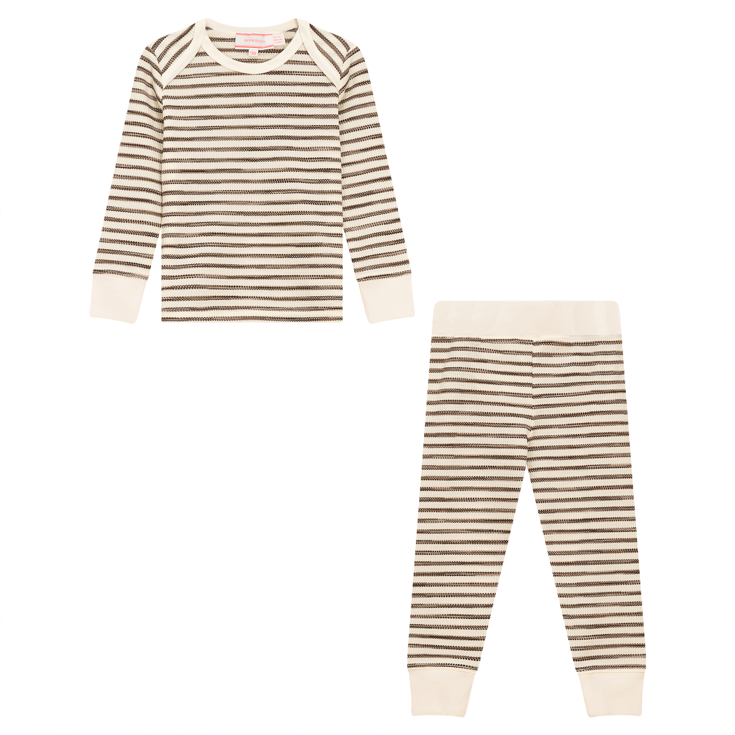 Stripe Waffle Knit 2Pc Set