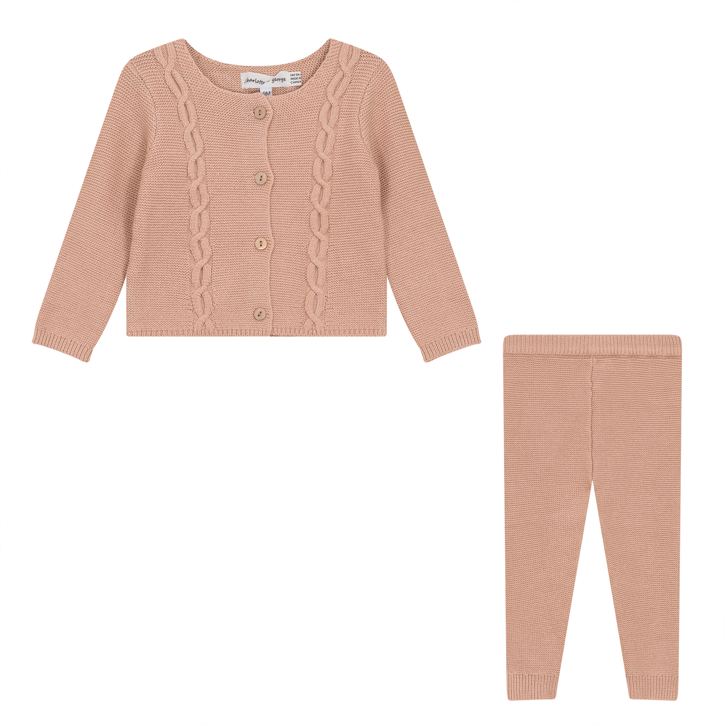 Garter Knit 2Pc Set