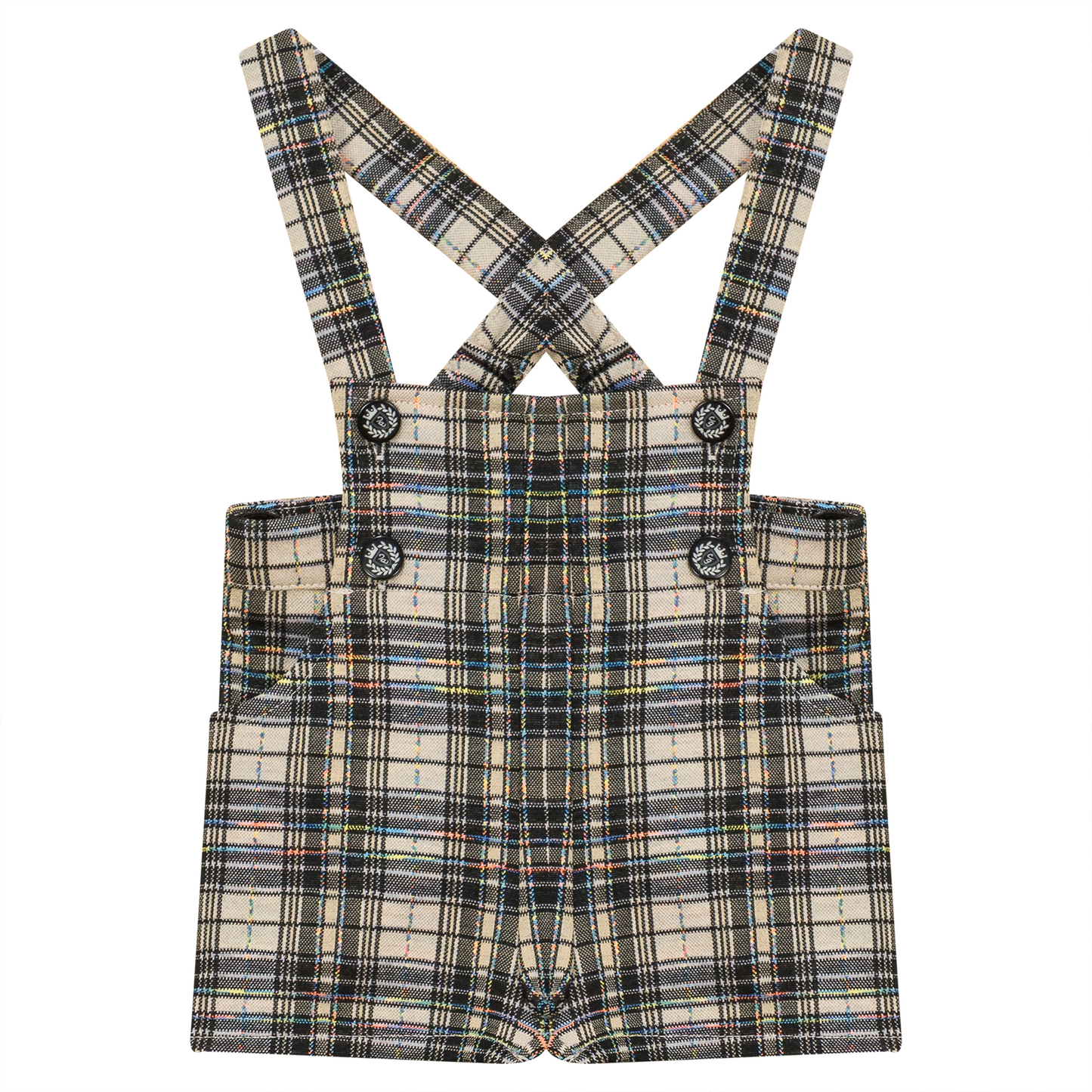 Plaid Short Overall