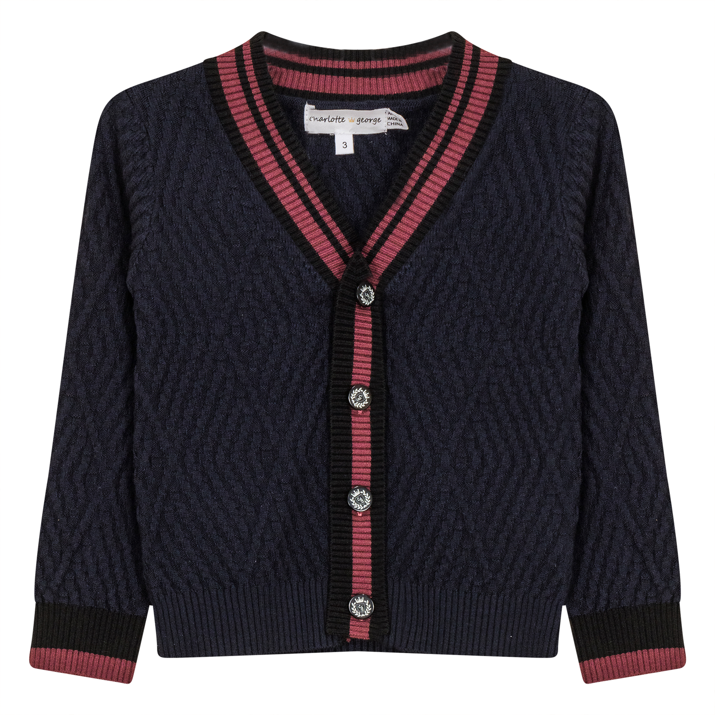 Diamond Textured Knit Cardigan
