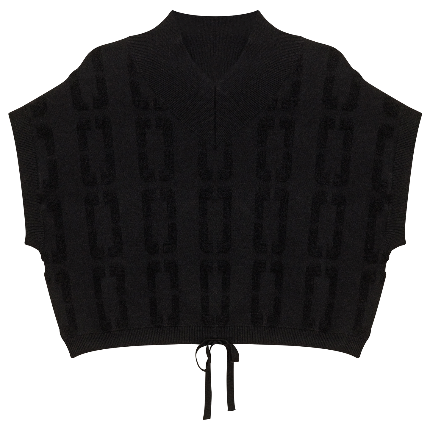 Chain Jacquard Knit Crop Vest
