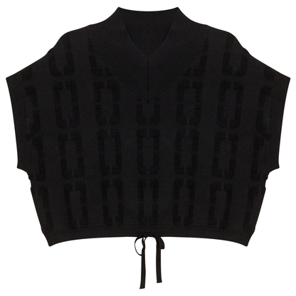 Chain Jacquard Knit Crop Vest