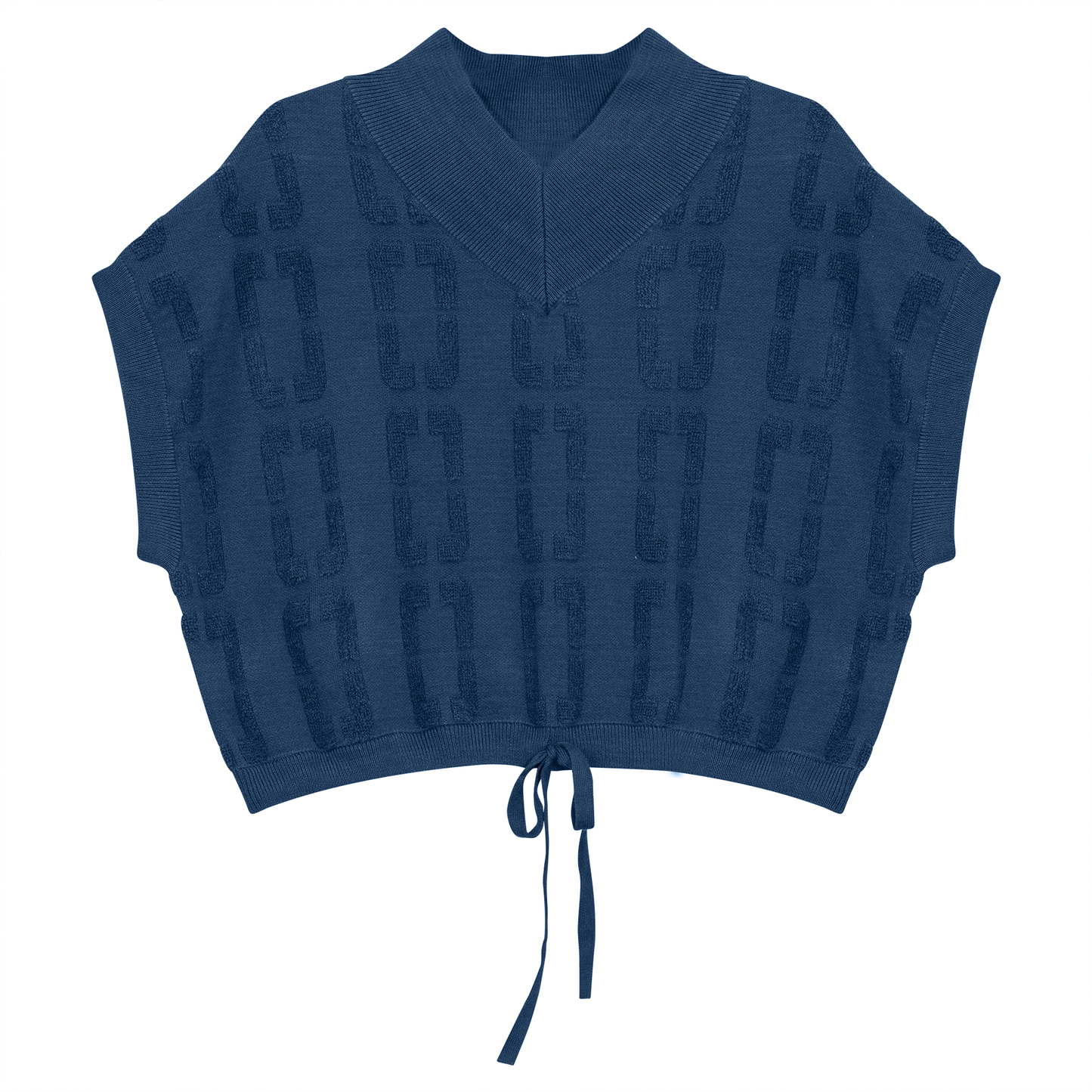 Chain Jacquard Knit Crop Vest