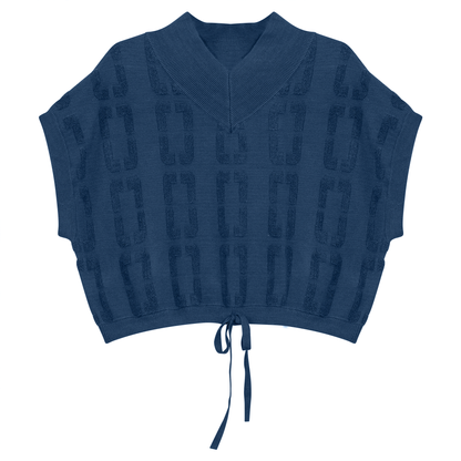 Chain Jacquard Knit Crop Vest