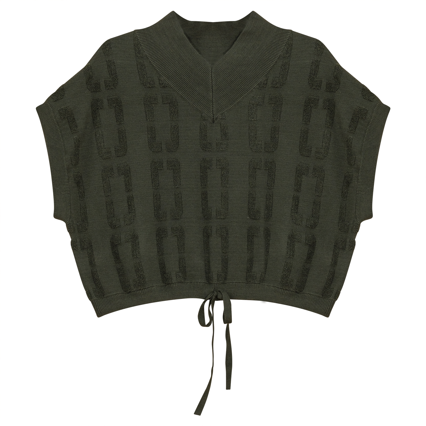 Chain Jacquard Knit Crop Vest