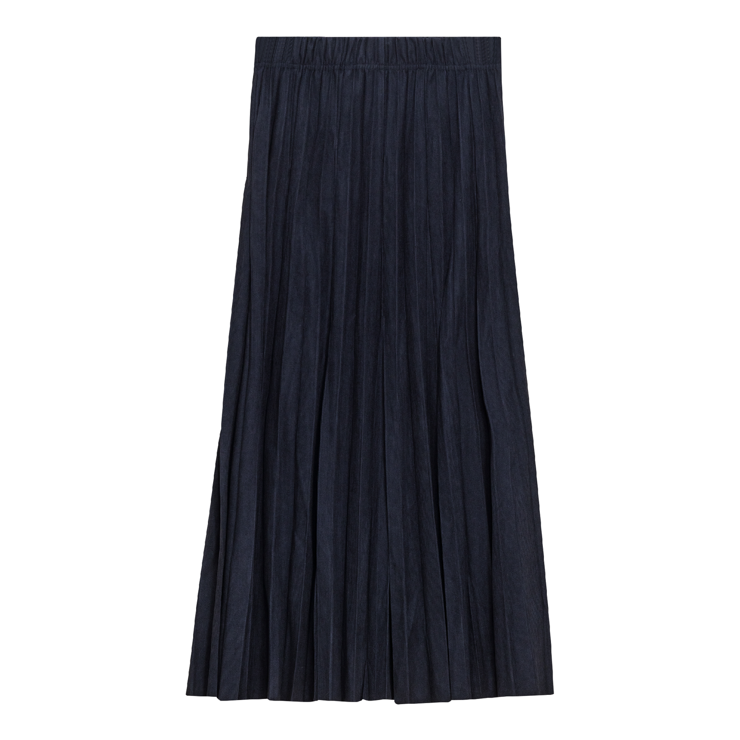 Corduroy Crinkle Pleated Midi Skirt