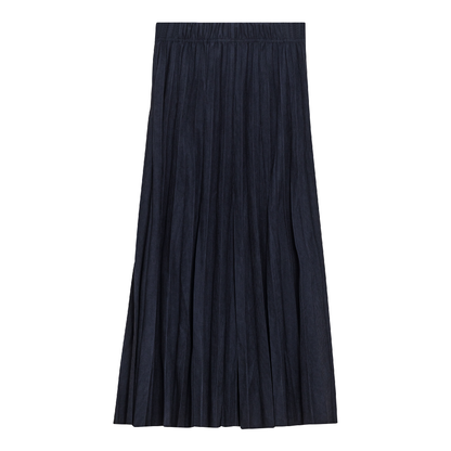 Corduroy Crinkle Pleated Midi Skirt