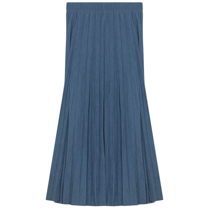 Corduroy Crinkle Pleated Midi Skirt