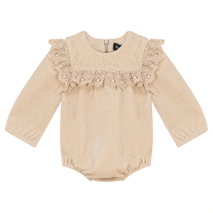 Lace Trim Velvet Bubble