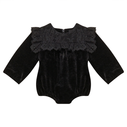 Lace Trim Velvet Bubble