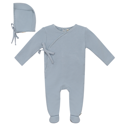Knitted Wrap Onesie with Bonnet