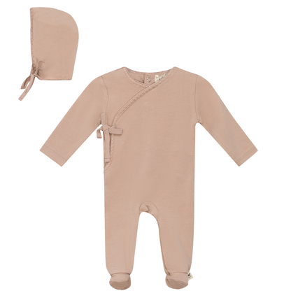 Knitted Wrap Onesie with Bonnet