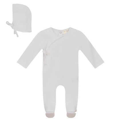 Knitted Wrap Onesie with Bonnet