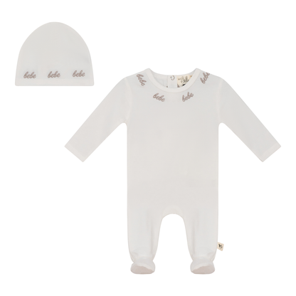 Bebe Embroidered Onesie with Hat